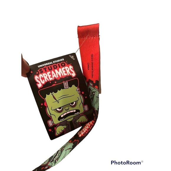 Universal Studios Large Frankenstein Popcorn Bucket Container Halloween Lanyard - Picture 10 of 10